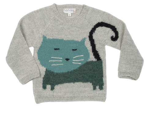 NW730 CLASSIC MINT CAT SWEATER