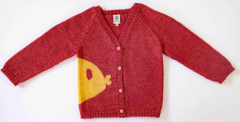 NW520 LITTLE FISH ON ROSE CARDIGAN